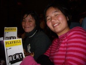 Amanda and Dewi with their playbills.