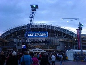 The hordes of people descending on ANZ Stadium to see Andre in concert.