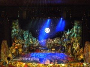 The stage of "Cats" at Star City's Lyric Theatre