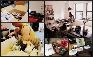 A montage of photos with suitcases and new apartments