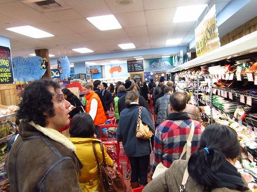 only one small portion of the line at Trader Joe's