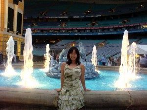 Me, with the fountain, with my eyes closed in the photo as usual.